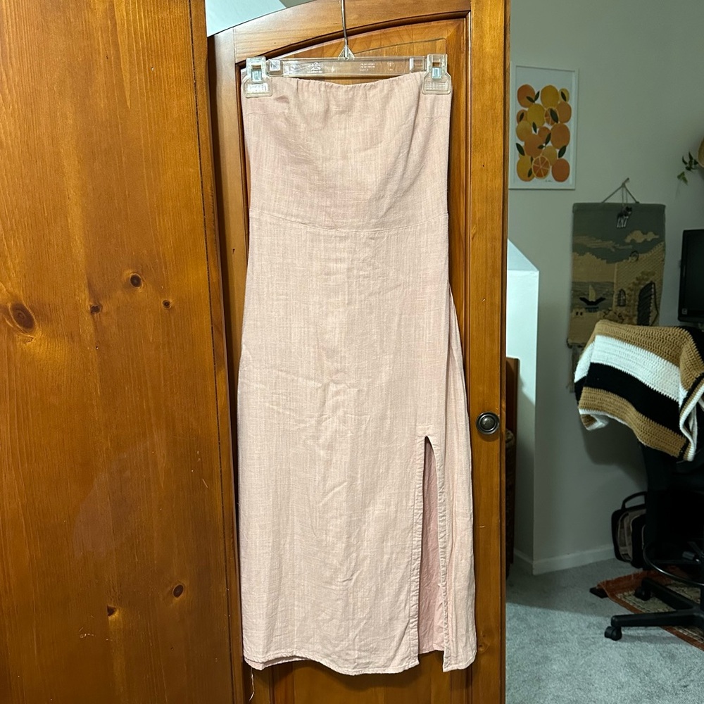 Blush pink midi dress